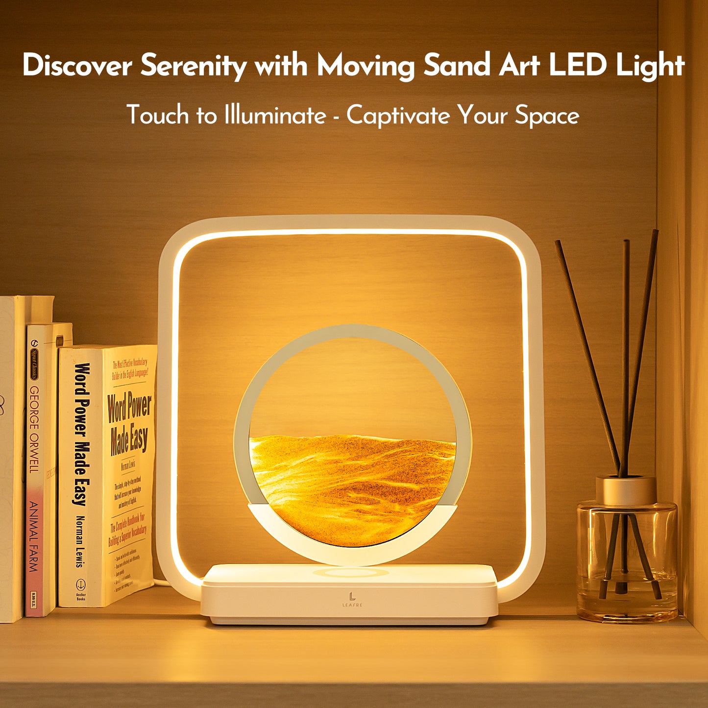 Quicksand Touch-Control Table Lamp with Wireless Charging Station - Leafre