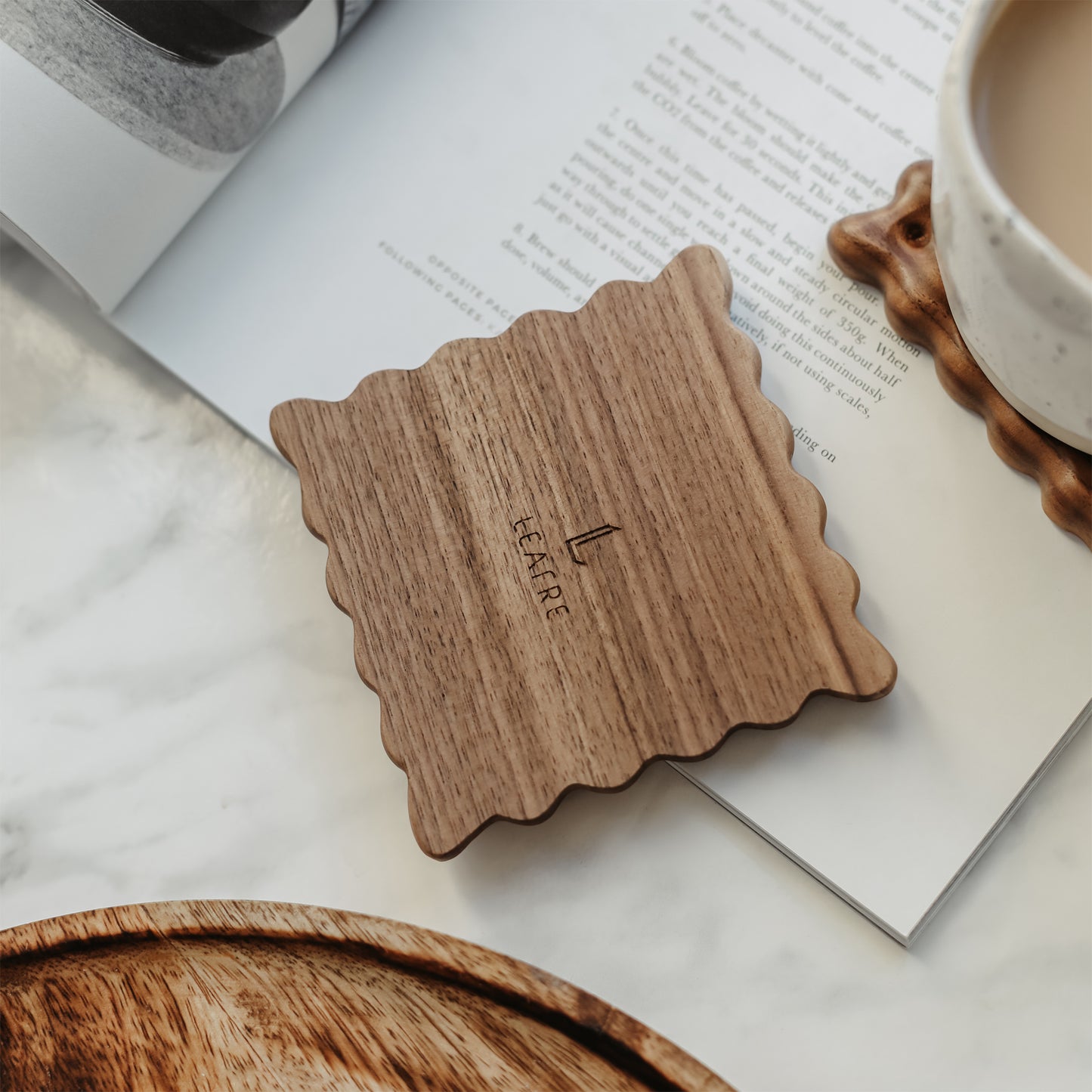 Wooden Cookie Coaster Set — Unique and Sustainable Gift | Made of Natural Wood - Leafre