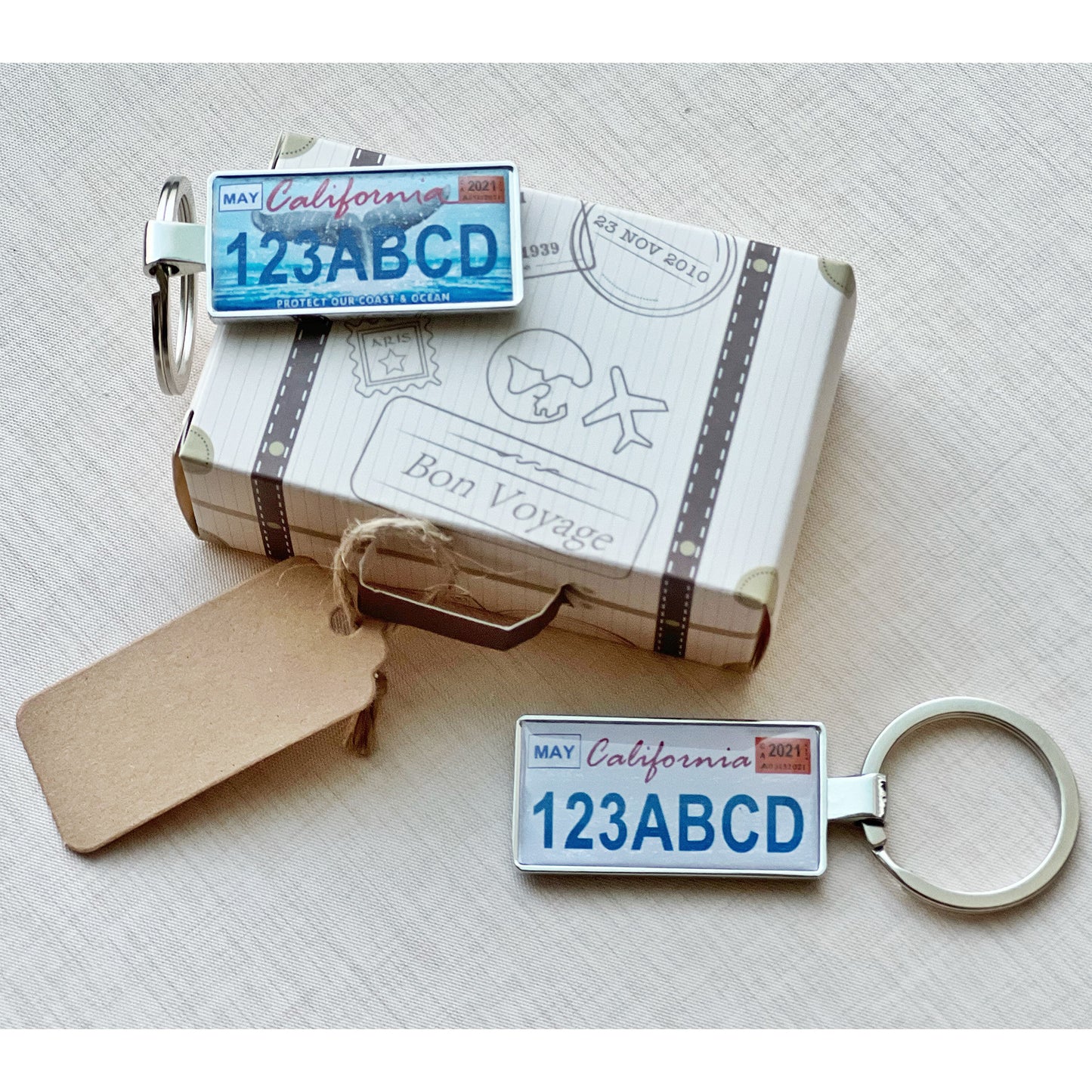 Customized Mini Car Plate Keychain - Leafre