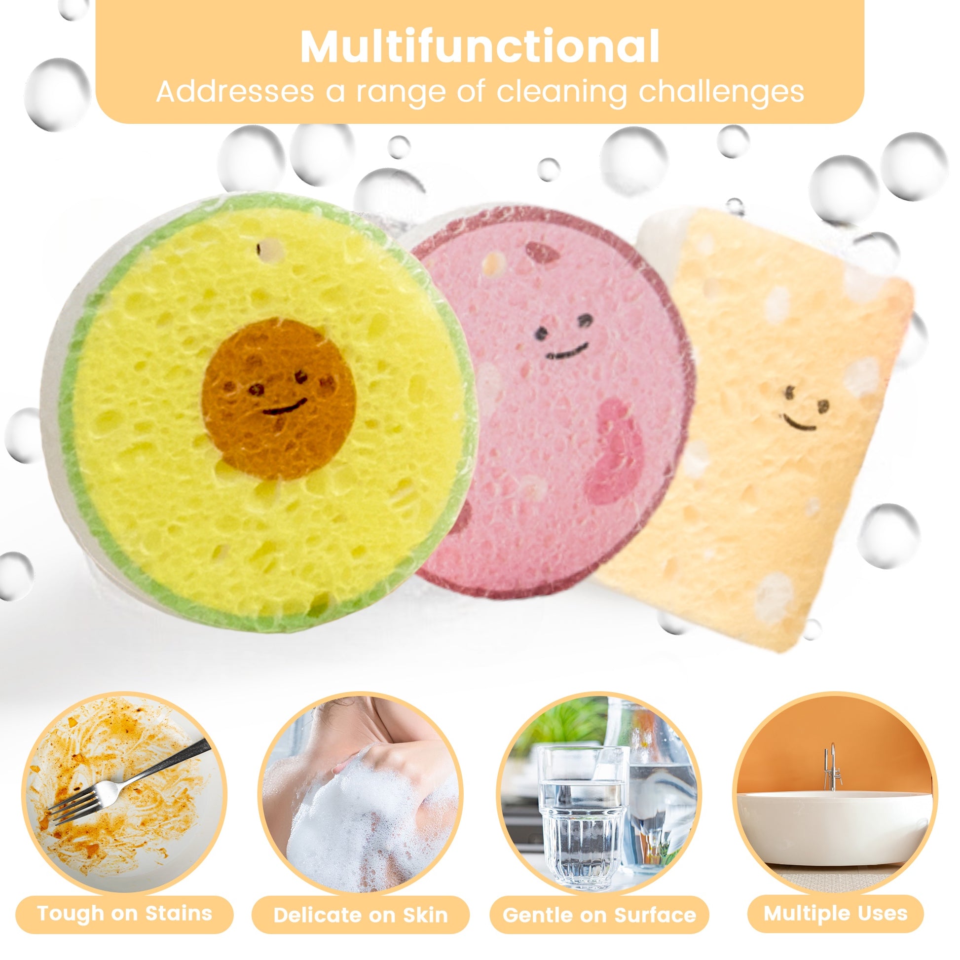 Cellulose Compressed Eco-Sponge (Standard Size) – Eco-Friendly & Plastic-Free - Leafre