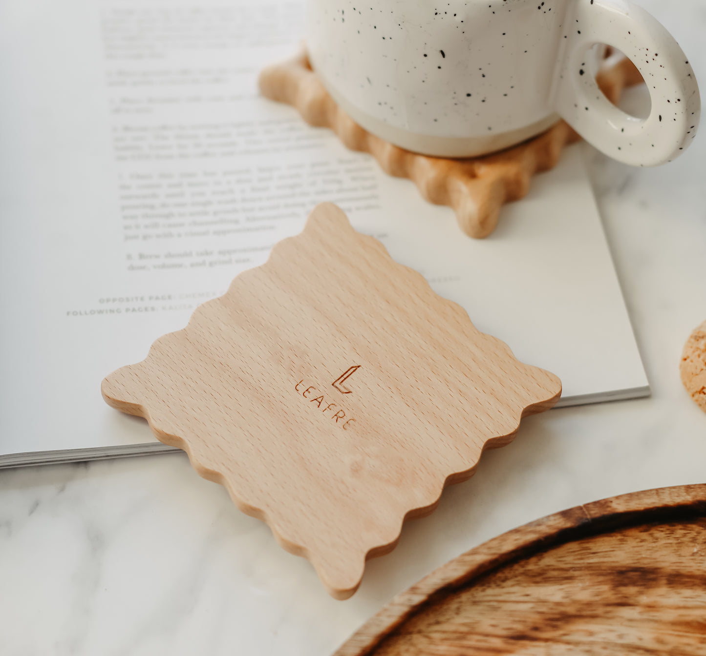 Wooden Cookie Coaster 3 Pack - Beech