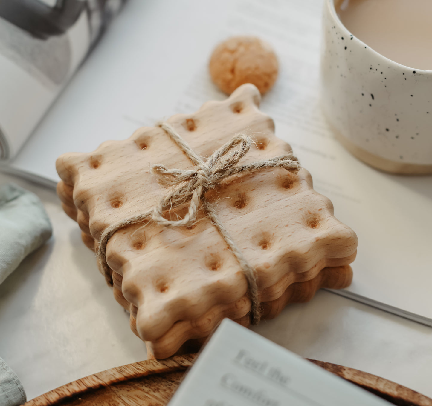 Wooden Cookie Coaster 3 Pack - Beech