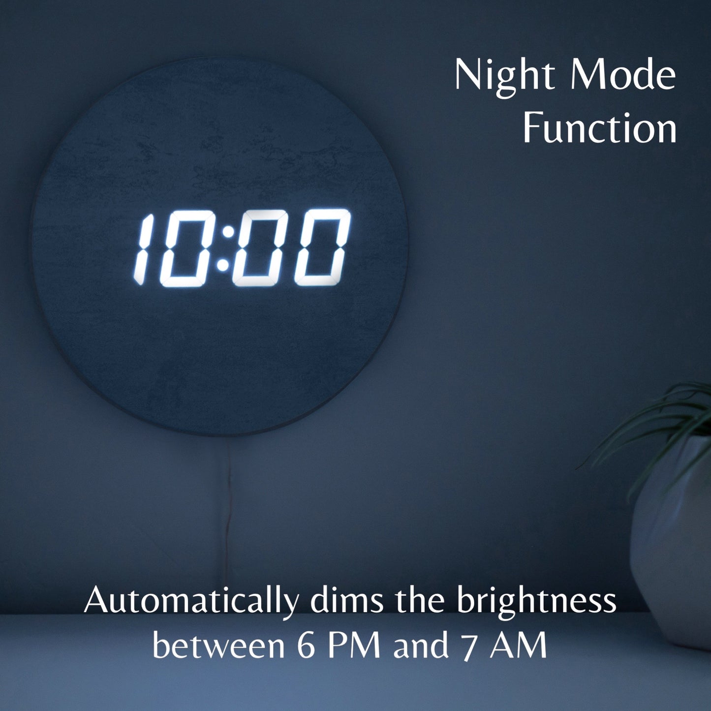 Minimalist LED Digital Wall Clock – USB Powered (9 in) - Leafre